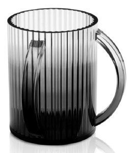 Picture of Lucite Wash Cup Ribbed Design Black 5"